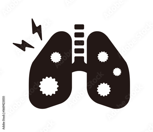 Lung Silhouette (lung cancer)  vector Icon Illustration