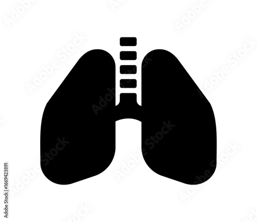 Lung Silhouette vector Icon Illustration