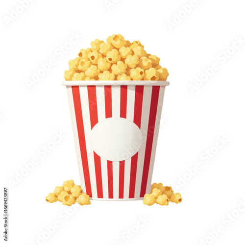 Vector illustration of popcorn in packaging