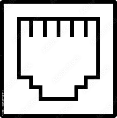 Simple ethernet network port connection icon