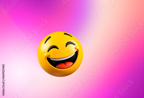 Laughing Emoji Render 3D Cartoon Style