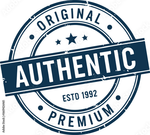 Original Authentic Premium rubber stamp design with textured effect