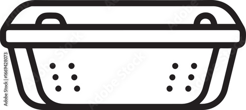 Modern vector outline of a styrofoam food container, perfect for takeout menus and restaurant branding that adds a touch of minimalist design to your projects