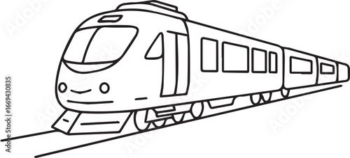 Modern train illustration for transportation themes, showcasing rail travel and commuter lifestyle with a sleek design perfect for branding and editorial use