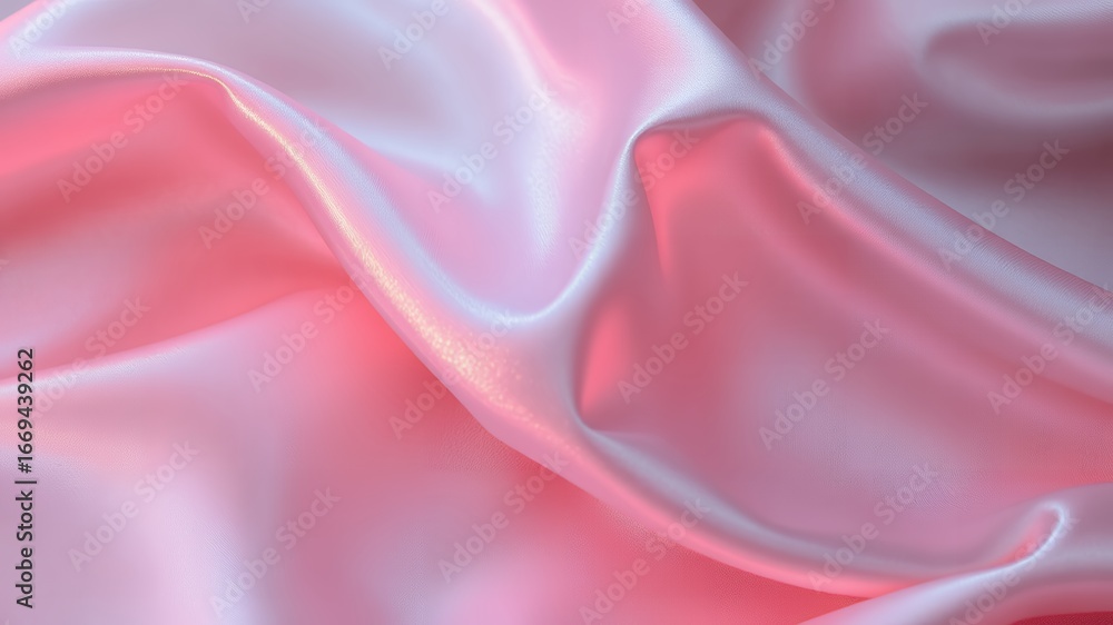 Obraz premium Soft pastel pink fabric folds abstract texture gentle flowing drapes beautiful textile material