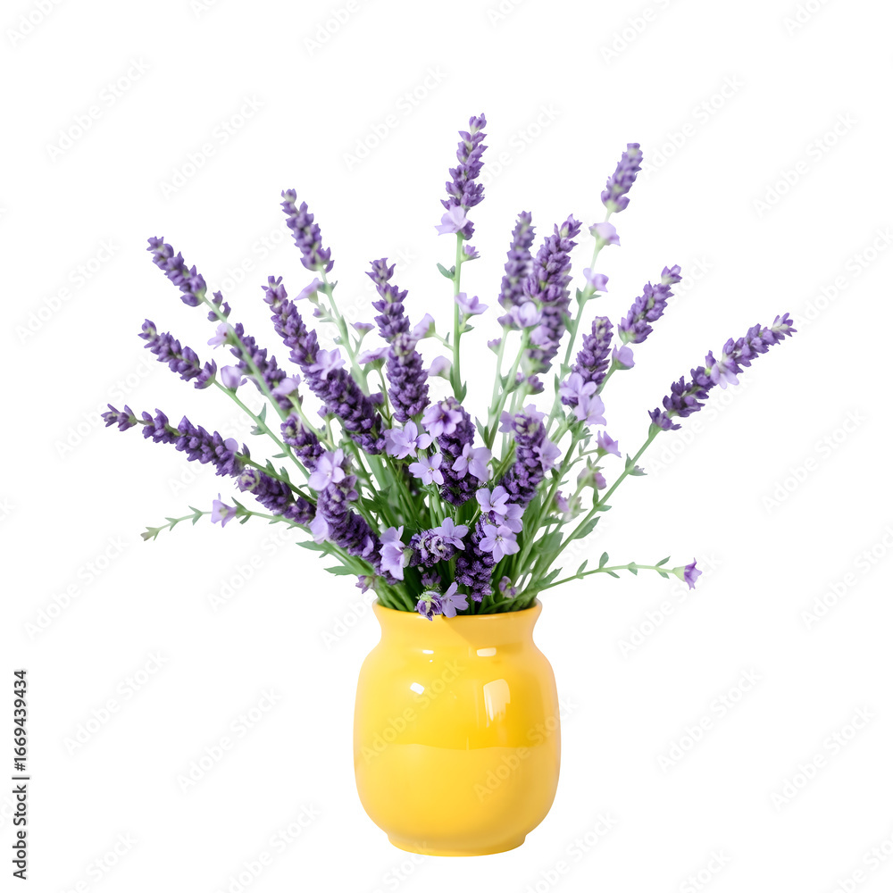Obraz premium A vibrant purple bouquet of lavender flowers in a glass vase, capturing the beauty of nature's summer bloom