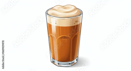 Delicious Iced Coffee Vector Graphic Refreshing Beverage Illustration for Digital Projects