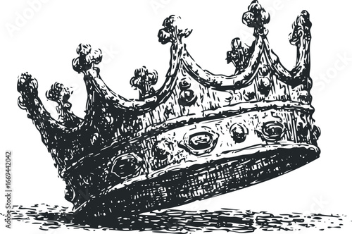 Vintage detailed graphic of royal crown with ornate details