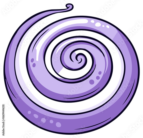 Swirl illustration, purple and white spiral element, graphic design.
