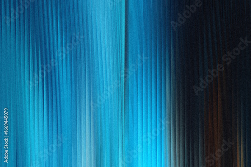 Abstract vertical lines of blue and black create a textured, futuristic background with a sense of depth and movement