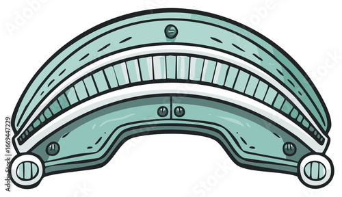 Futuristic Sci-Fi Goggles or Visor for Virtual Reality and Gaming, Cartoon Illustration