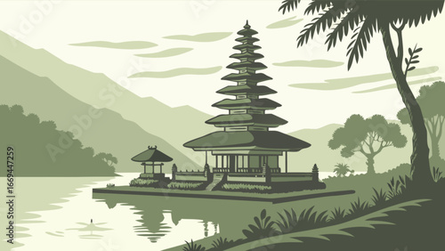 Explore the balinese temple of ulun danu beratan bali indonesia travel destination and landmark scenery