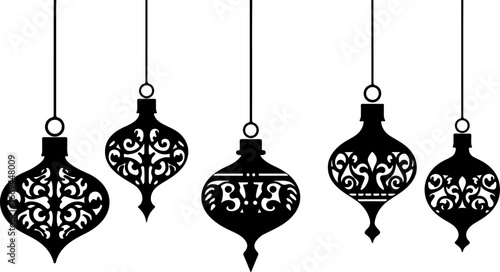 set of ornaments, decoration, ball, holiday, ornament, celebration, bauble, xmas, winter, hanging, december, sphere, glass, season, object, new, gold, red, year, tree, shiny, vector, color, illustrati
