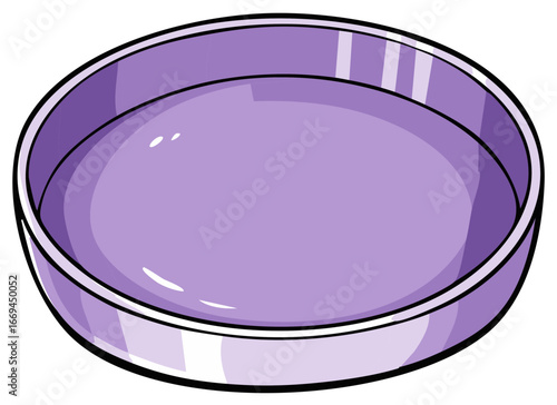 Purple Dish Illustration, Empty, Round Ceramic Bowl, Serving Dish, Dining Ware