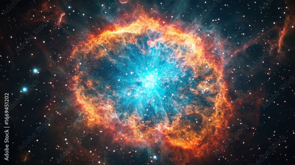 Obraz premium Stunning Cosmic Nebula with Bright Colors and Star Formation Elements