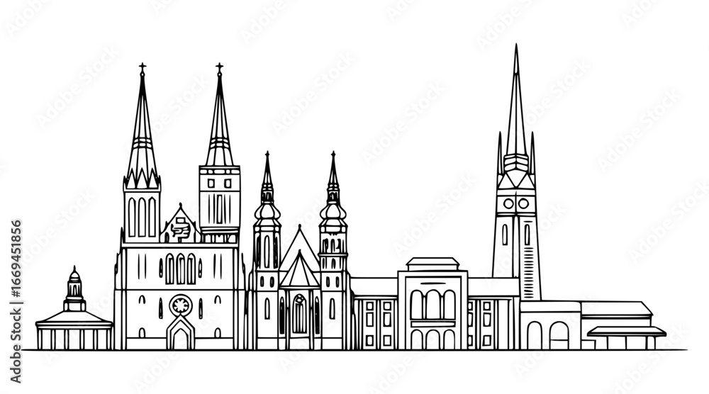 Naklejka premium Zagreb, Croatia