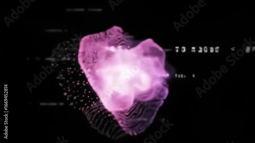 Swirling Cloud of Pink and Purple Energy Particles