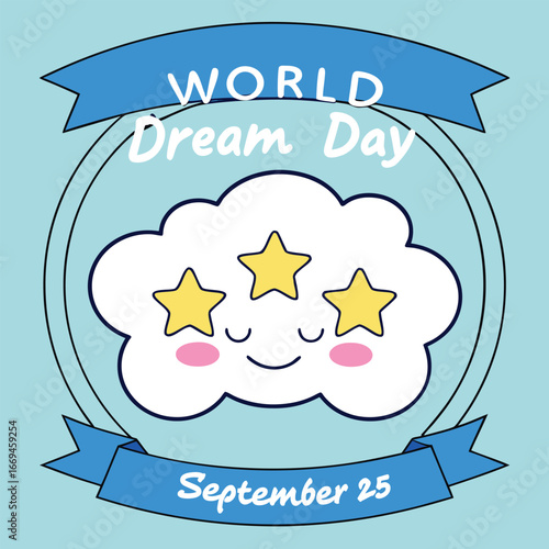 World Dream Day Cute Cloud and Stars Celebration