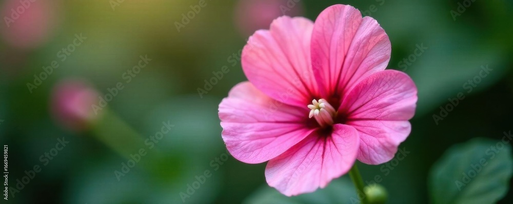 Fototapeta premium Close-up of delicate geranium flower, soft petals , image, floral