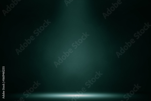 Dramatic blue spotlight illuminates smoky background on empty stage.