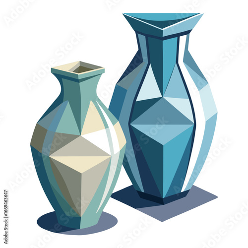 blue vase on white background