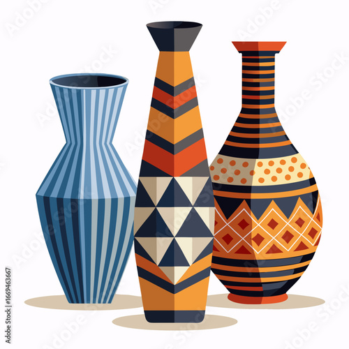 vector illustration of vases