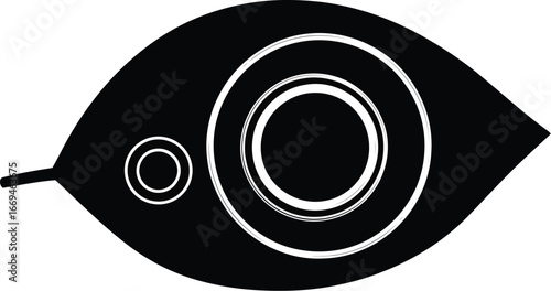 Vector art of eye with concentric circles, a symbol of vision and perception