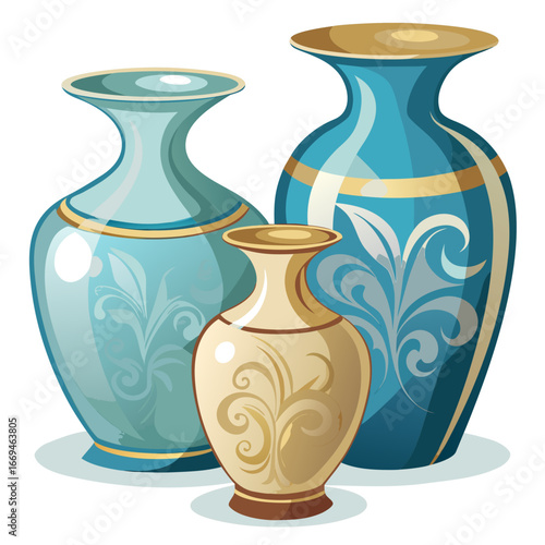 blue vase on a white background