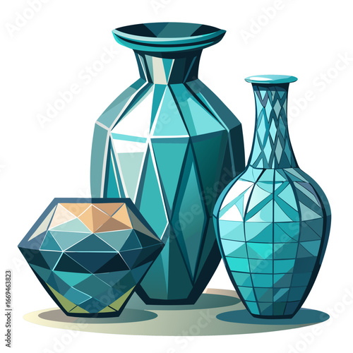 blue glass vase
