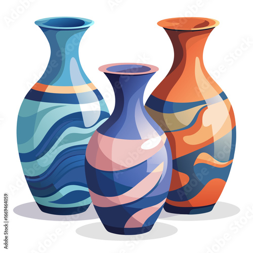 blue vase isolated on white