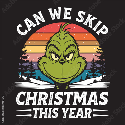 can we skip christmas this year - Retro Christmas Magic T-shirt, Merry Christmas Clipart, Wizard Christmas Shirt, Funny Santa Claus Illustration, Xmas Vintage Shirt