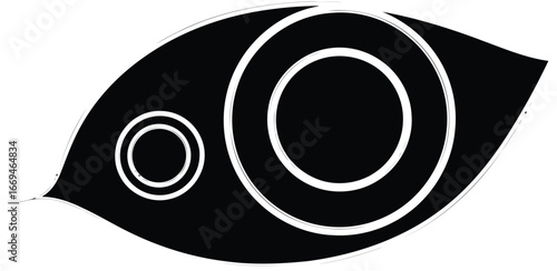 Vector art of stylized eye with concentric circles representing the iris and pupil on