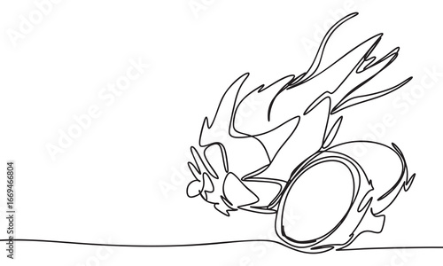 Dragon fruit in Line Art