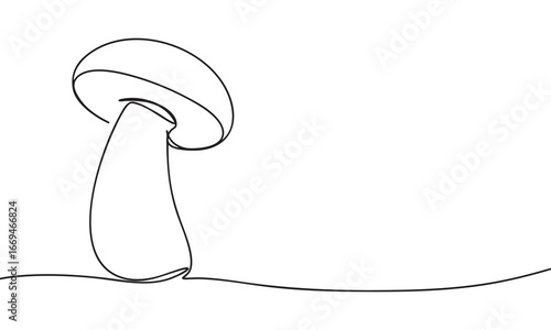Elegant Mushroom Line Art