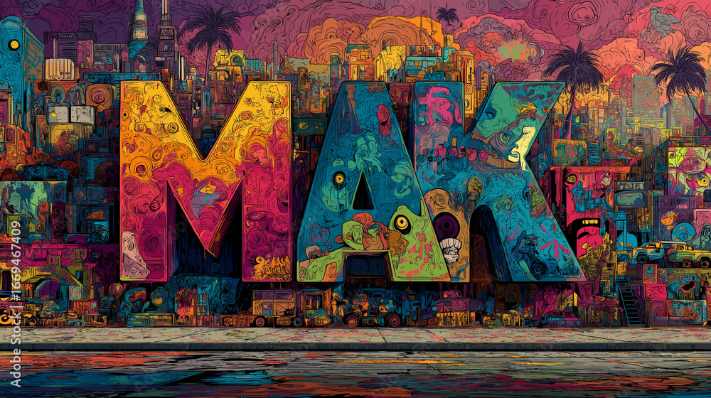 Fototapeta premium Maximalist Streetwear Jungle Poster