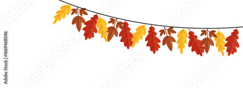 cute flag fall season leaf autumn clipart illustration