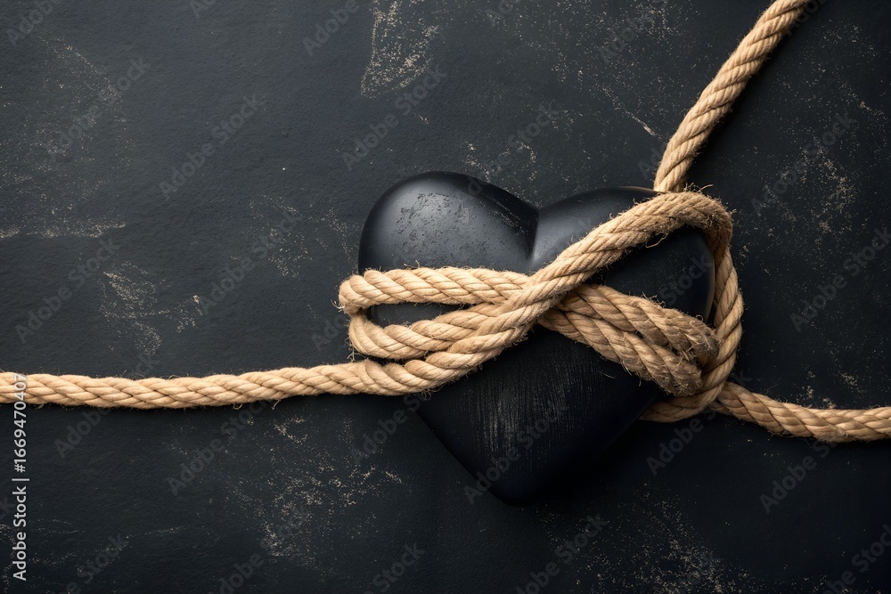Fototapeta premium rope on a wooden board