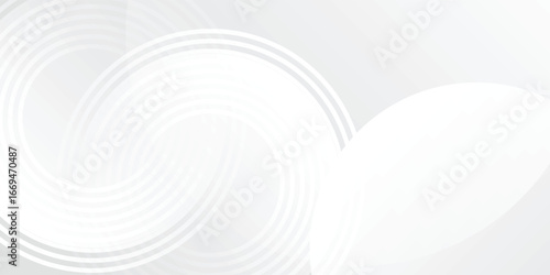White geometric abstract background overlap layer on bright space with lines effect decoration. Modern graphic design element circles style best seller trending background