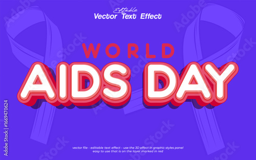 Aids day vector text effect