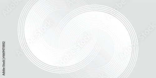 White geometric abstract background overlap layer on bright space with lines effect decoration. Modern graphic design element circles style best seller trending background