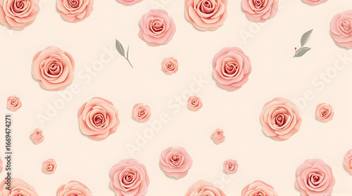 Floral Rose Pattern Background in Pastel Shades