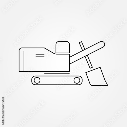 power shovel exavator icon symbol illustration vector eps10 logo template design pattern seamless bright minimal design flat design realistic style simple design modern design