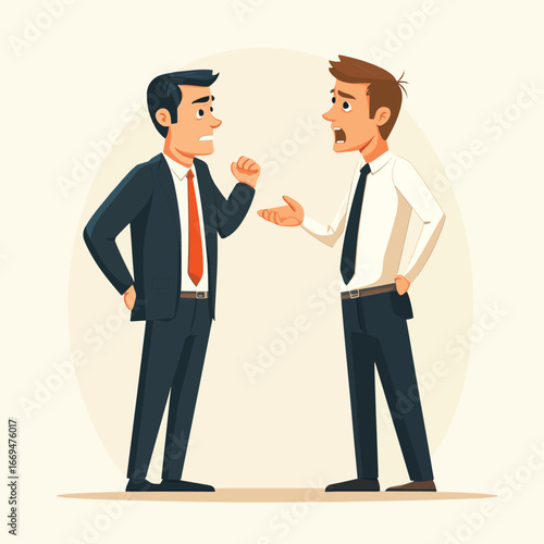 Businessmen arguing conflict negotiation