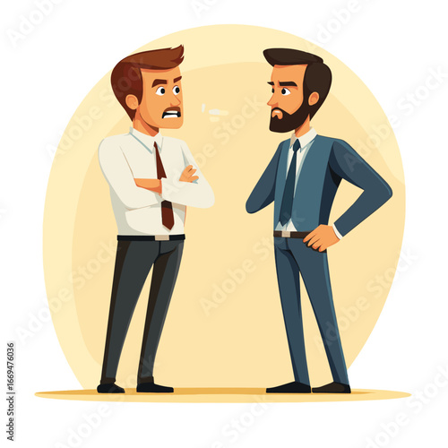 Businessmen arguing conflict negotiation