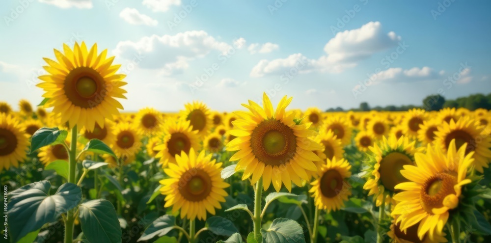 Massive sunflower field, swaying gently in breeze , farm, yellow, plants Massive sunflower field, swaying gently in breeze , farm, yellow, plants