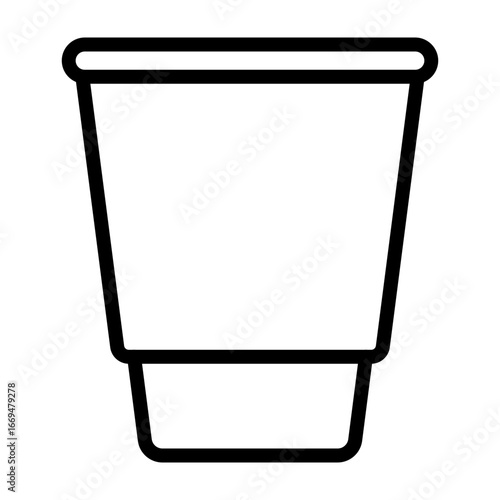 Glass Cup Disposal Vector Line Icon Design