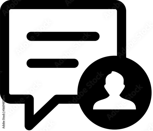 Bold Black Icon:  Direct Message, User Notification, Communication, Simple, Modern Design.