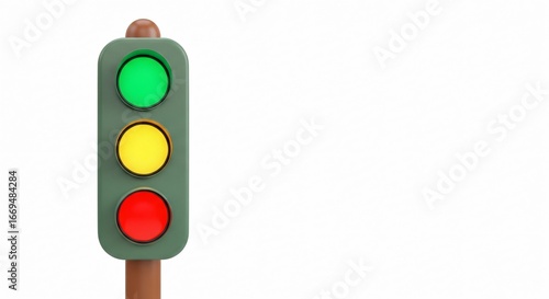 Cartoon traffic light with green light means go for transportation