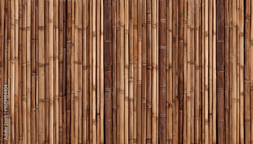 Close-up view of a bamboo wall