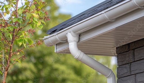 Exterior home gutter close-up